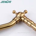 New Curved Long Rod Vintage Bronze Basin Faucet